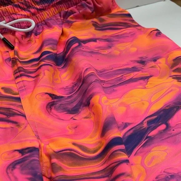 Papi Vibrant Orange and Purple Swim Trunks/ S-XL - Picture 4 of 11
